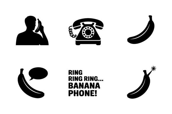 Banana Phone Vector Silhouette Set Review