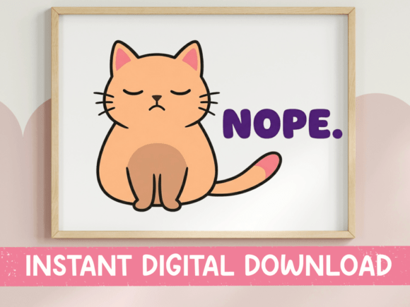 Nope Cat SVG: A Laid-Back Design for Lighthearted Embroidery Projects