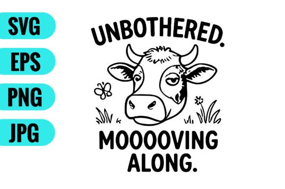 Unbothered, Moooving Along: A Laid-Back Design with Real Embroidery Potential